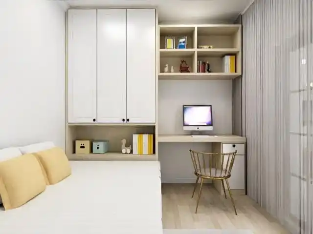 次卧:榻榻米加定制书桌的设计,给生活和学习带来很多方便.