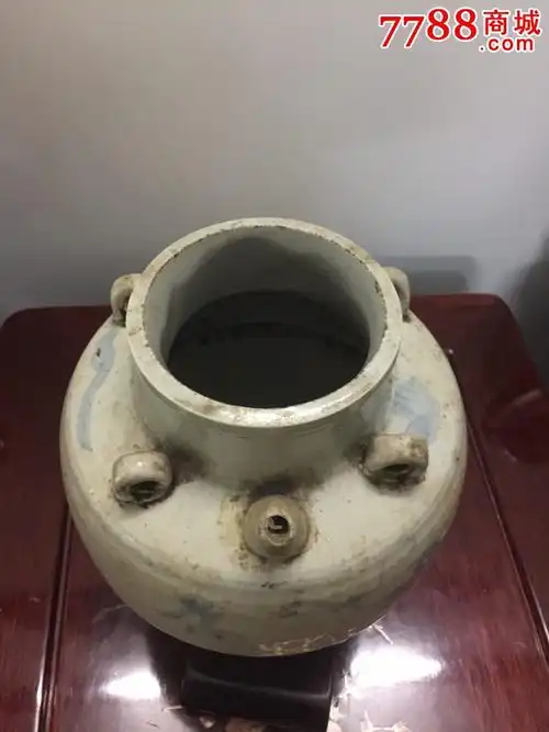 明代青花龙纹四系罐