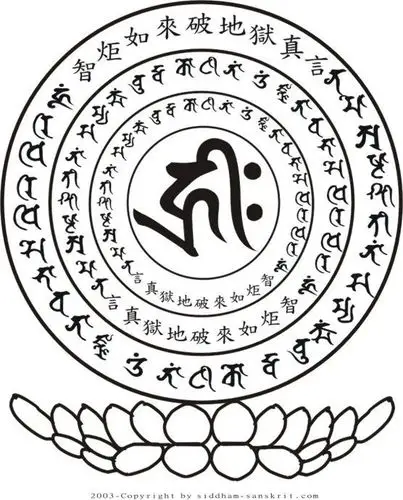 智炬如来的《破地狱(真言)咒》的梵语音频和咒轮