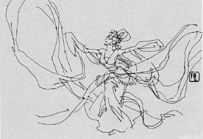 古典美女速写图舞蹈速写作品欣赏