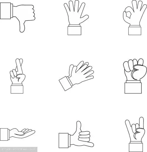 手指图标设置轮廓样式