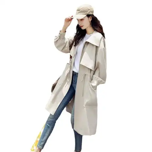 女装气质流行大衣外套春天大码宽松百搭中长款风衣女春秋2024新款