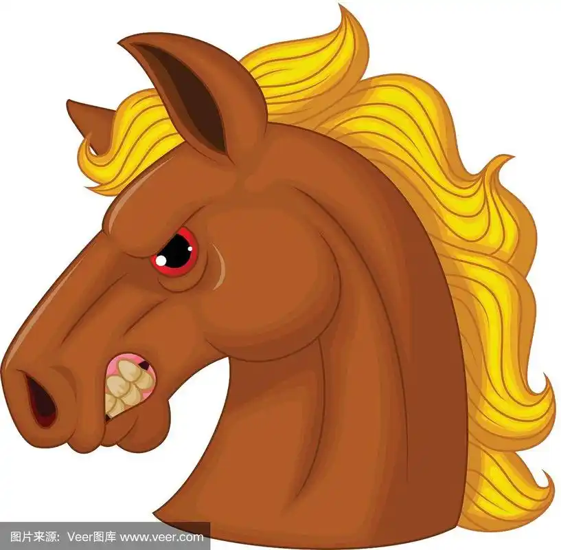 愤怒的马头卡通人物