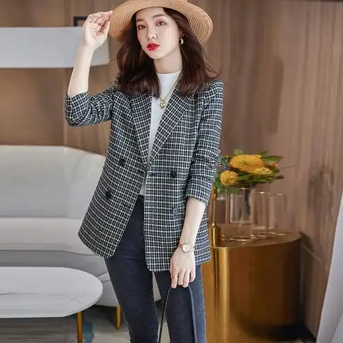 2021新款 设计感小众高级感时尚 上衣女 毛呢西装 秋装 西装 - 女装