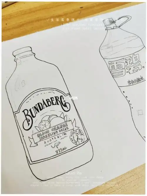 手绘日常饮料瓶完成