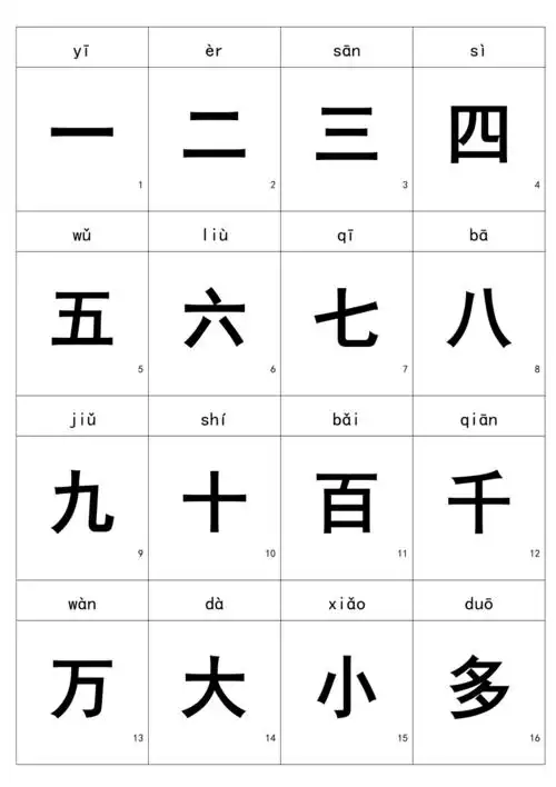 幼儿识字卡片1无图有拼音可打印