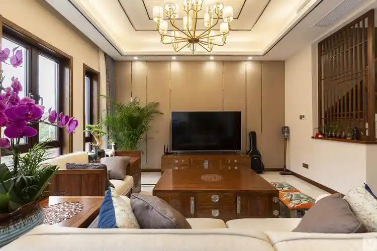 中式客厅背景墙装修效果图