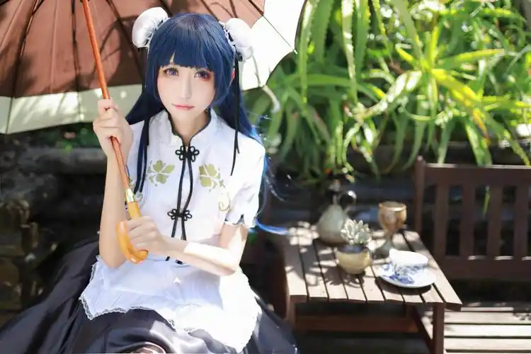 女装大佬化身旗袍小可爱,《lovelive》津岛善子cos