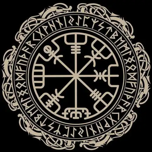 卢恩符文转动链条戒指男潮嘻哈复古维京人字母钛钢单身戒个性潮人 钢