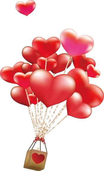 矢量红色爱心氢气球