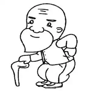 老爷爷侧面简笔画图片大全