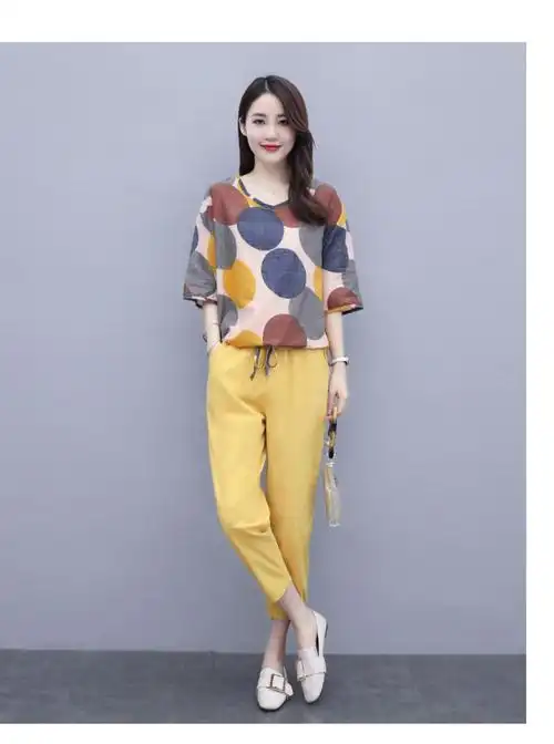 棉麻套装女2020年夏季新款女装气质小个子显高洋气休闲时尚两件套