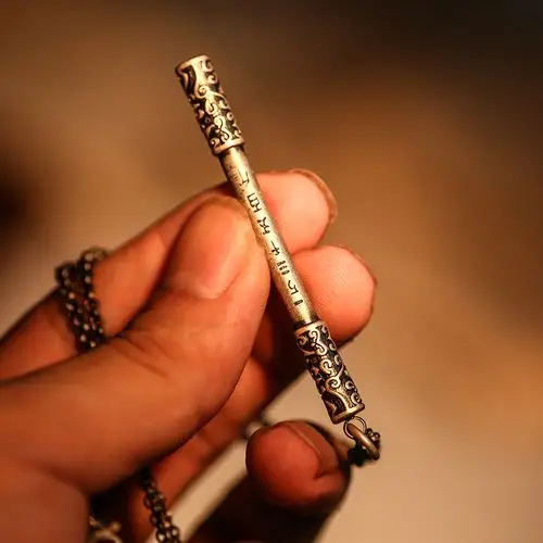 如意金箍棒项链复古民族风情侣男士女生定海神针吊坠钛钢吊坠能量