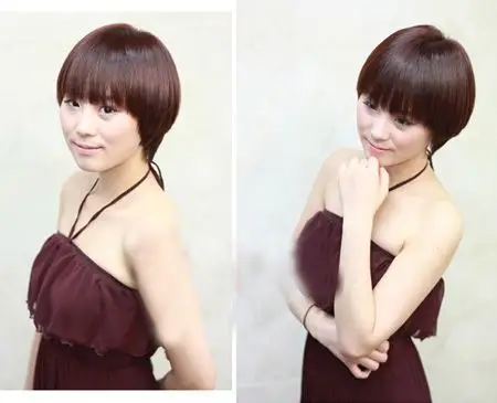 女生直发波波头短发图片 韩国秋冬流行精选