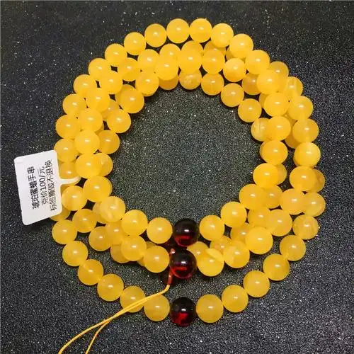 蜜蜡108佛珠手串50克送礼项链由"备货网"根据销量,好评率,价格和信誉