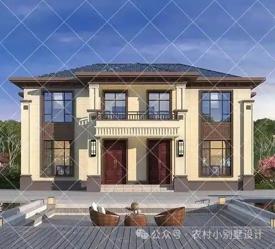 超美腻的二层新中式风格兄弟双拼别墅,大气靓丽