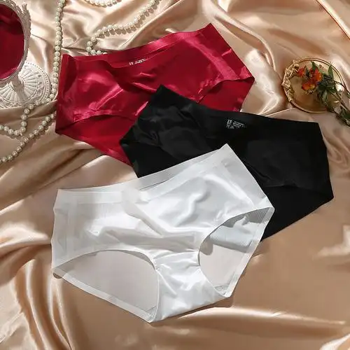 冰丝无痕内裤女夏季薄款透气女士中腰夏天超薄纯棉底裤已售7420元优惠