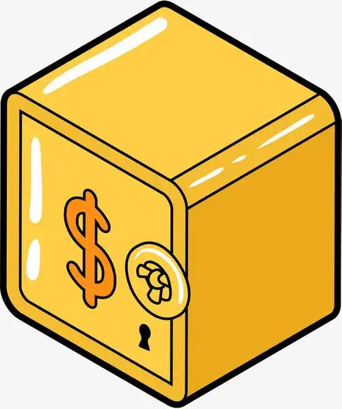 保险箱卡通钱箱矢量图下载