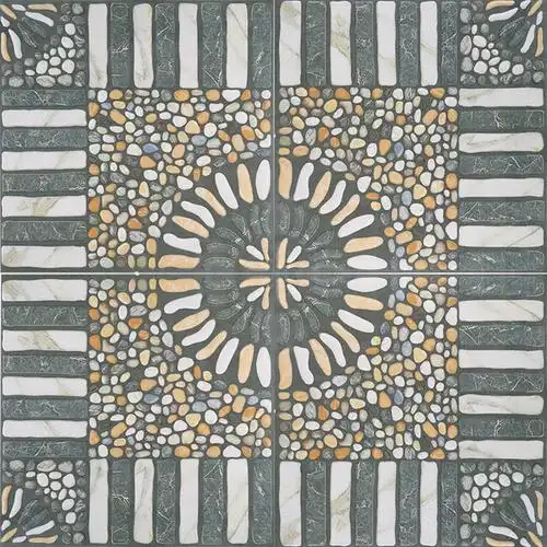 田园仿古砖室外庭院防滑地砖鹅卵石文化砖400x400阳台拼花瓷砖壹德壹