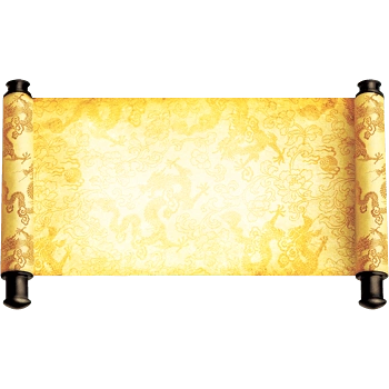 金色精致圣旨卷轴