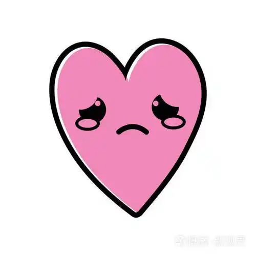 彩色可爱哭心卡瓦伊卡通矢量图