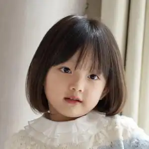 bobo儿童假发女孩空气刘海波波头女童全头套宝宝仿真发透气短直发