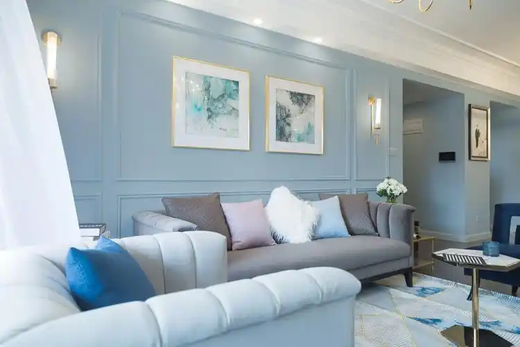 翼森新作 | 精装房变美日记,雾霾蓝打造美式轻奢风