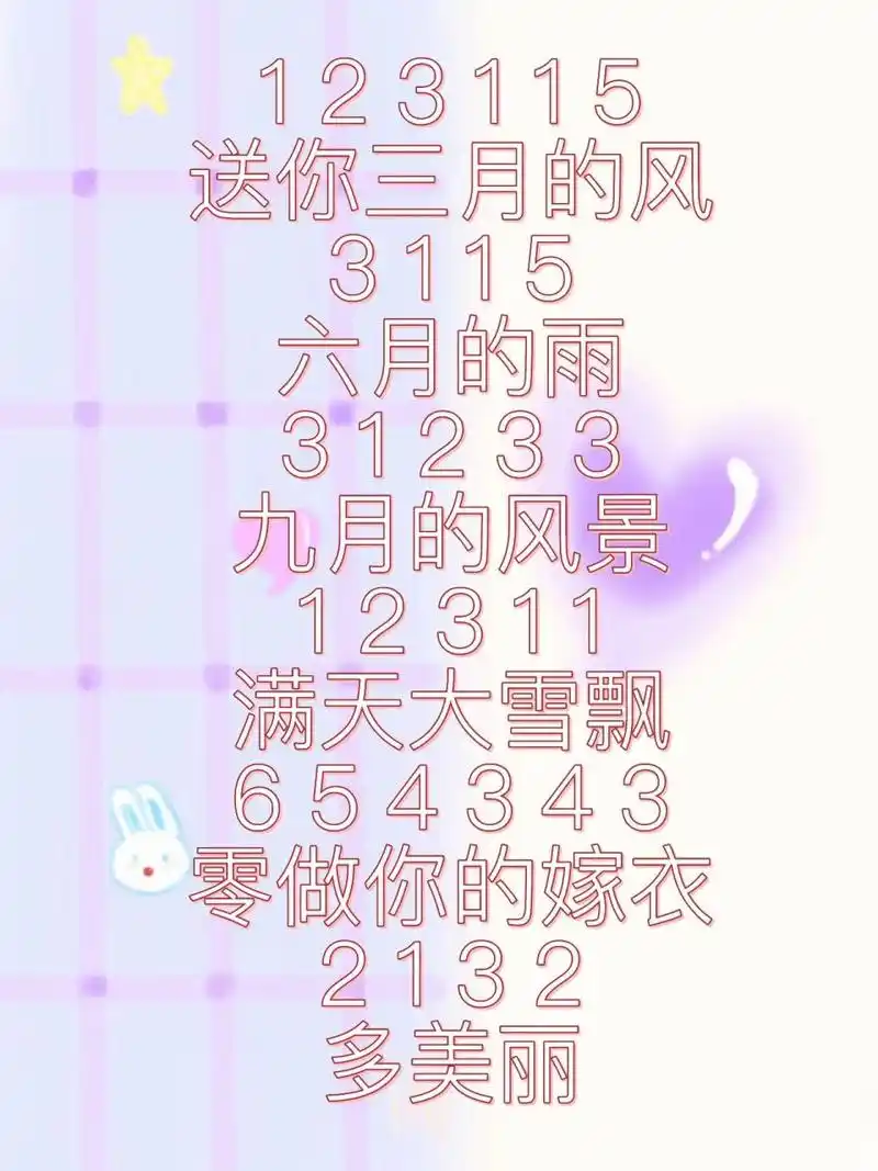 拇指琴入门级歌曲 歌名:四季予你