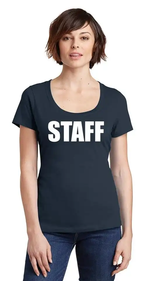 ladies staff scoop tee trip school camp