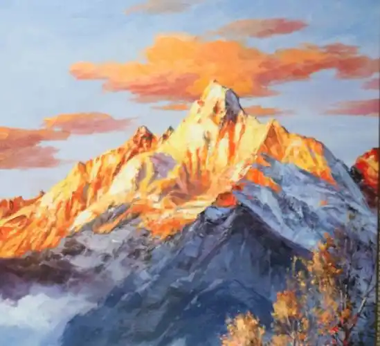 喻治国《雪山》 布面油画 100*130cm