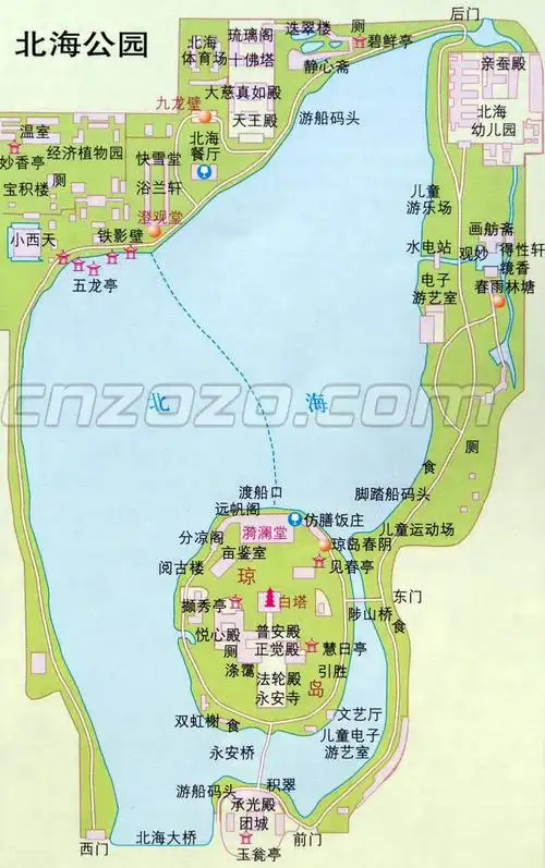 北海公园地图及游览路线