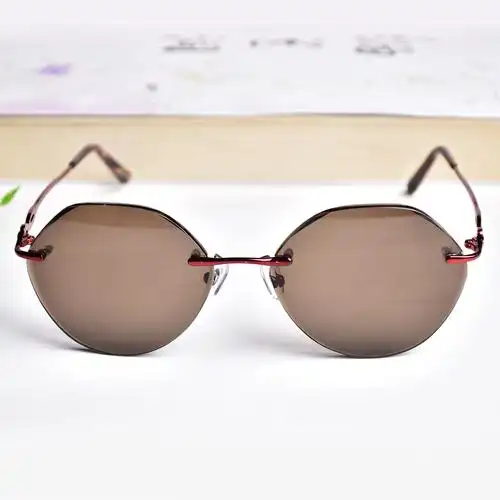 世行天然水晶石头眼镜时尚女士茶色平光太阳镜东海厂家定 制批发