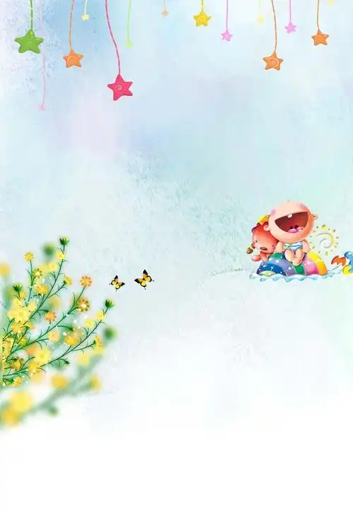 手绘儿童宝宝相册海报背景模板图片模板素材免费下载,图片编号6072444