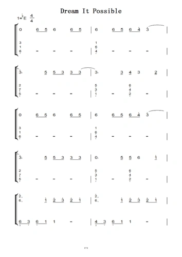 dream it possible(华为手机广告)delacey 钢琴双手简谱 钢琴谱 乐谱