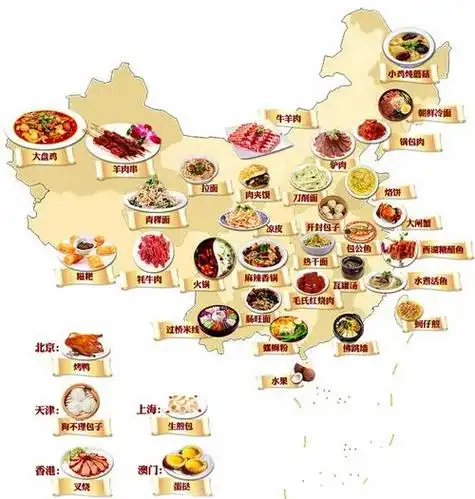 (全国美食地图,来源:新华网)随着《舌尖上的中国2》的热播,国人对美食