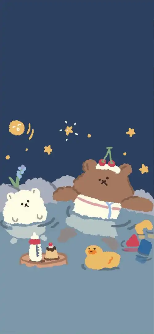 来自韩国插画师的可爱小熊壁纸