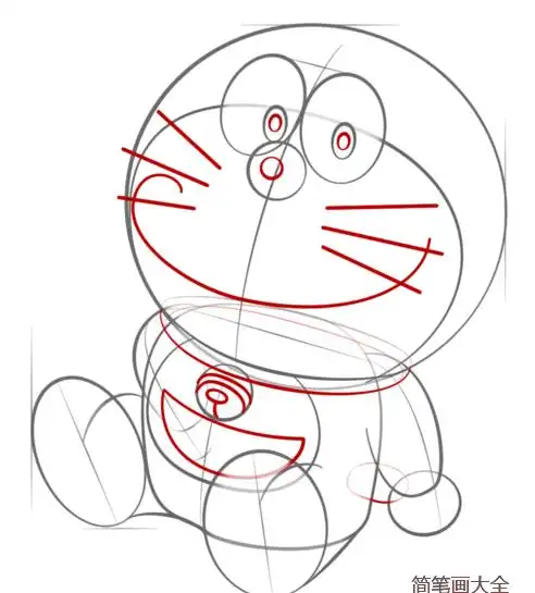 哆啦a梦简笔画步骤_卡通简笔画_简笔画大全