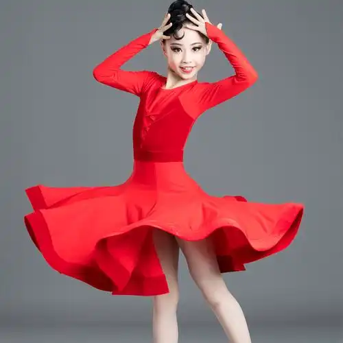乐姿拉丁舞表演服女儿童表赛标准标准规规定少儿拉丁舞演出服