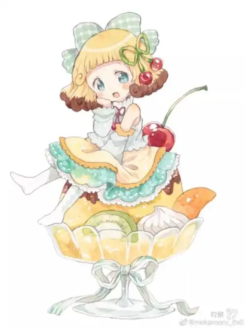 甜品版可爱的小女孩