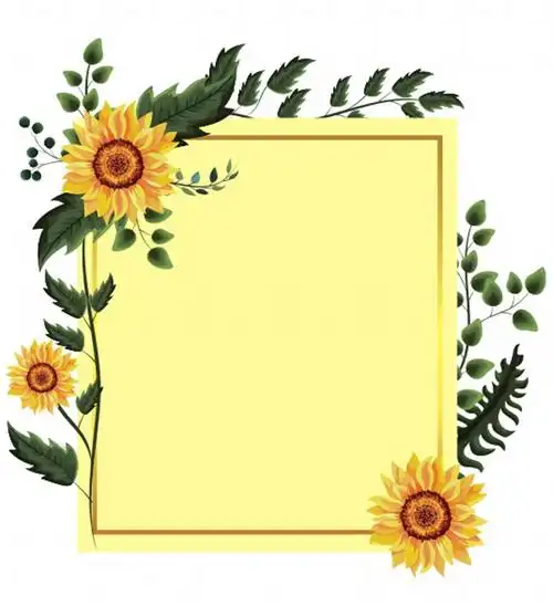 向日葵边框黄色底纹图片              边框背景花框所属专题:黄色