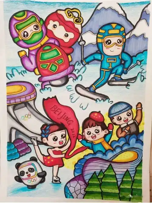 筑梦冰雪相约冬奥2022北京冬奥会主题儿童画致敬经典必须收藏