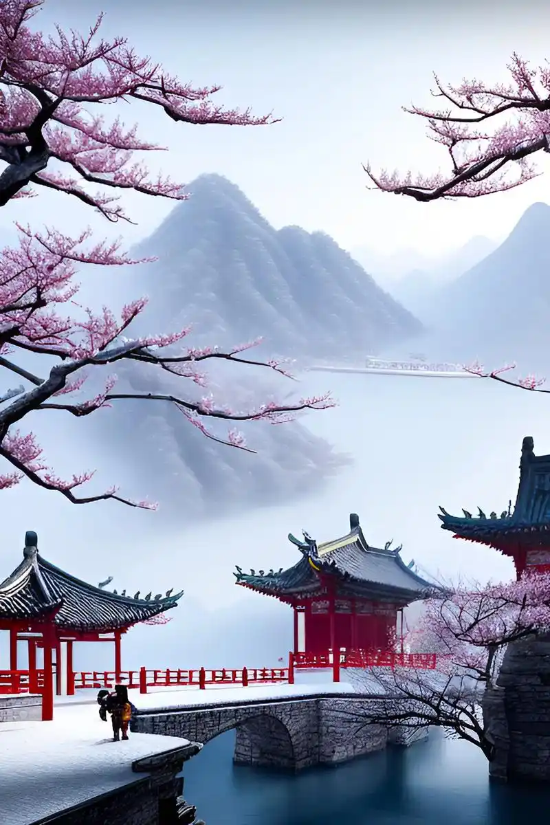 壁纸 #ai绘画 #插画 #中国风 #十字绣图纸  - 抖音