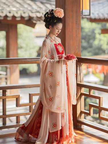 诃子唐制裙汉服女原创唐风簪花仕女图裙大袖衫汉服