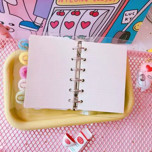 韩国ins可爱少女心创意便携手账本 日记本透明笔记本活页本线圈本