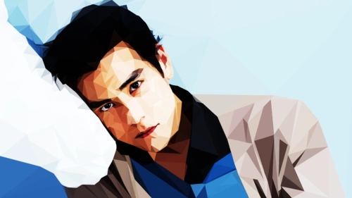彭于晏 low poly效果插画