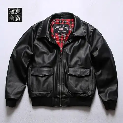 g1真皮空飞行员夹克男休闲真头层牛皮皮衣-阿里巴巴