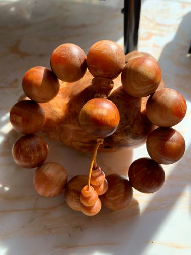 东北长白山琥珀木手串沉香佛珠20mm松包明子阴沉佛珠