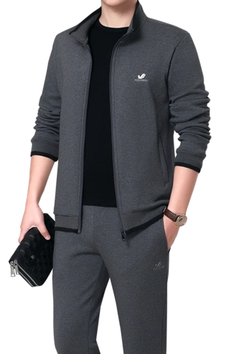 富贵鸟运动休闲套装男中老年爸爸装春秋冬季加绒加厚两三件套保暖