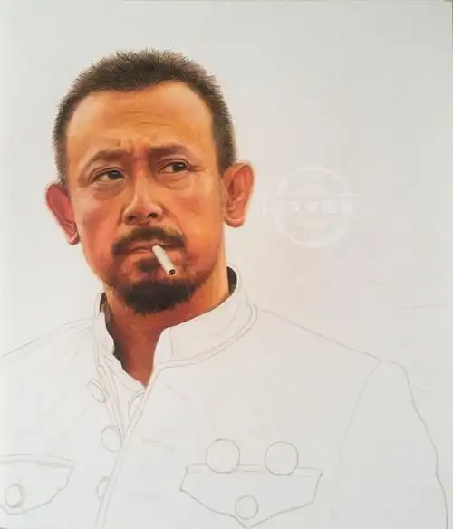 彩铅手绘插画写实人物让子弹飞姜文