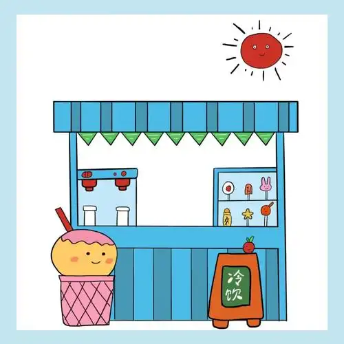 第1️⃣个小目标🌸【简笔画98/100】冰淇淋店